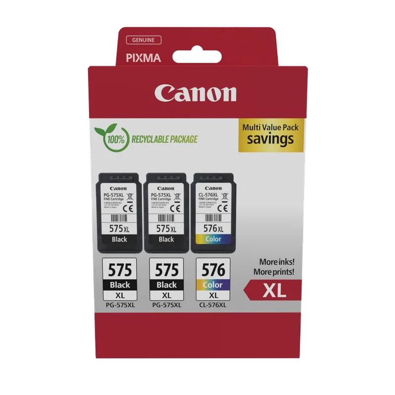 Canon PG-575XL + CL-576XL set zwart en kleur (2 sets)